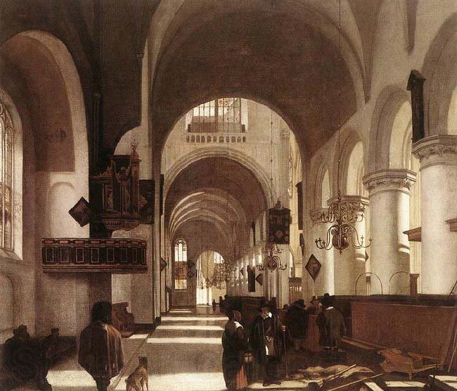 WITTE, Emanuel de Interior of a Protastant Gothic Church Spain oil painting art